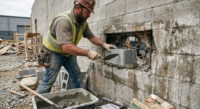 Cinder Block Wall Repair in Pickens, SC