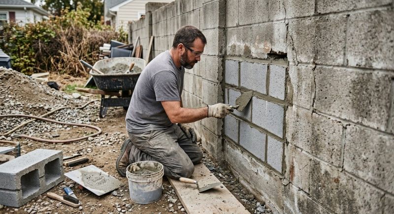 Cinder Block Wall Repair in Pickens, SC